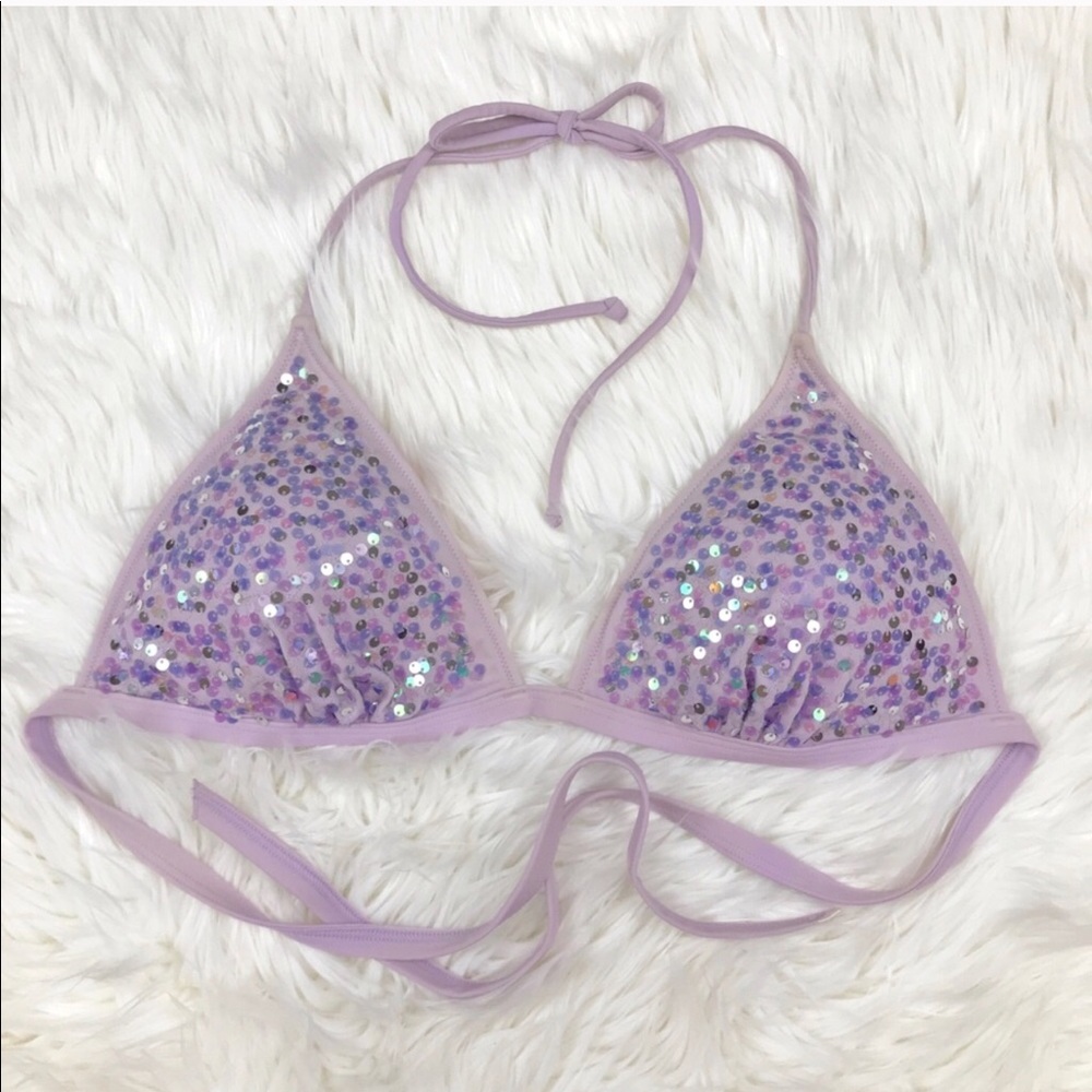 Victoria’s Secret purple SEQUIN bikini top